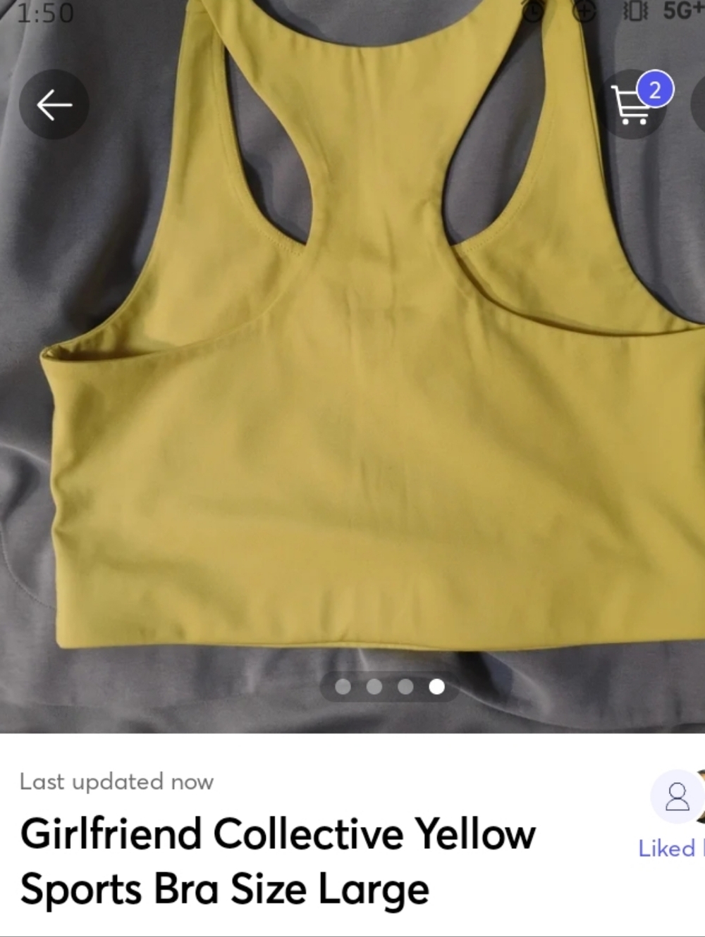 girlfriend collective Yellow Racerback Sports Bra